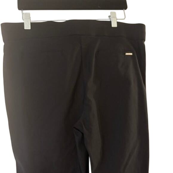 Ann Klein Black Flat Front Pants Slacks 10 Zipper Pockets Pull On - Picture 5 of 9